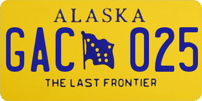 AK license plate GAC025