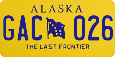 AK license plate GAC026