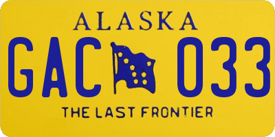 AK license plate GAC033