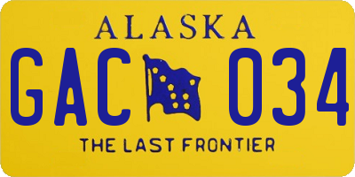 AK license plate GAC034