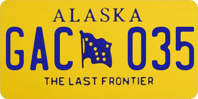 AK license plate GAC035