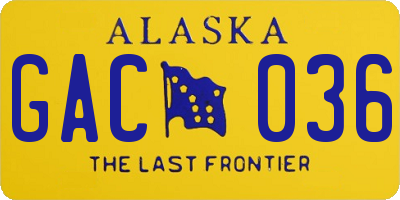 AK license plate GAC036