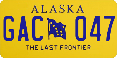 AK license plate GAC047