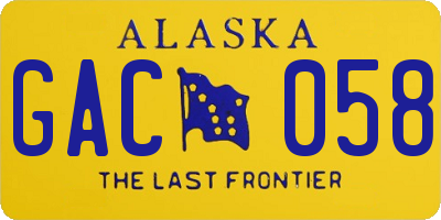 AK license plate GAC058