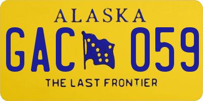 AK license plate GAC059