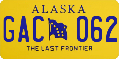 AK license plate GAC062