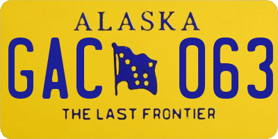 AK license plate GAC063