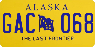 AK license plate GAC068