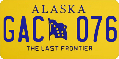 AK license plate GAC076
