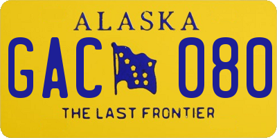 AK license plate GAC080