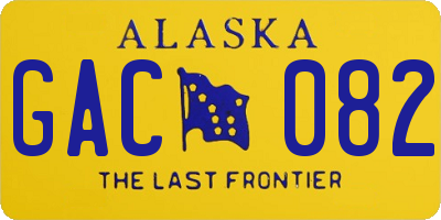 AK license plate GAC082