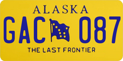 AK license plate GAC087