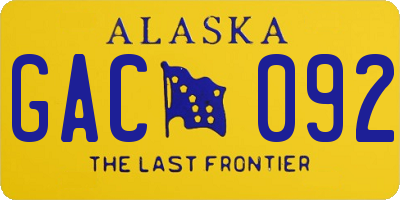 AK license plate GAC092
