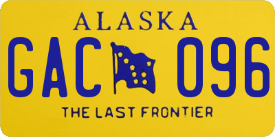 AK license plate GAC096