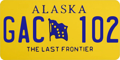 AK license plate GAC102