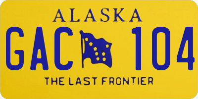 AK license plate GAC104