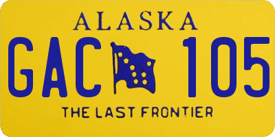 AK license plate GAC105