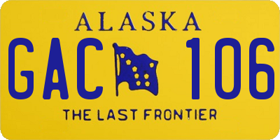 AK license plate GAC106