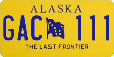 AK license plate GAC111