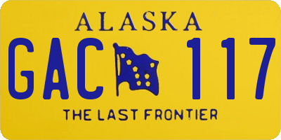 AK license plate GAC117