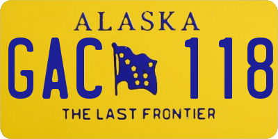 AK license plate GAC118