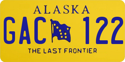 AK license plate GAC122