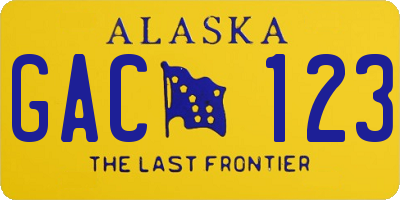 AK license plate GAC123