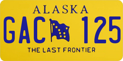 AK license plate GAC125