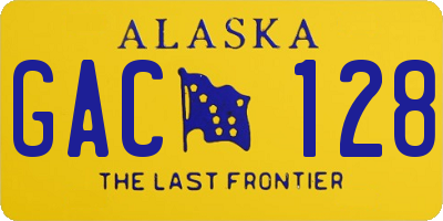 AK license plate GAC128