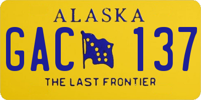 AK license plate GAC137