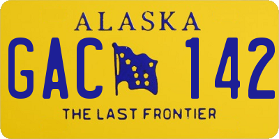 AK license plate GAC142