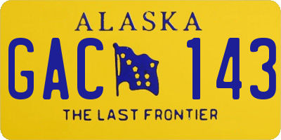 AK license plate GAC143