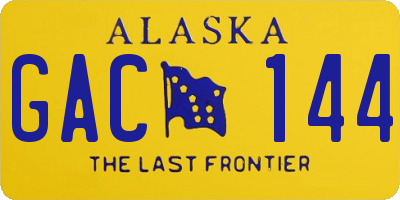 AK license plate GAC144