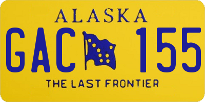 AK license plate GAC155