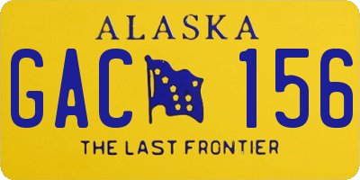 AK license plate GAC156