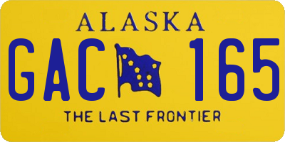 AK license plate GAC165