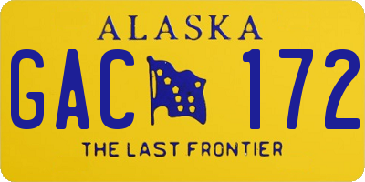 AK license plate GAC172