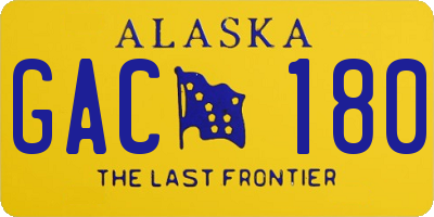 AK license plate GAC180