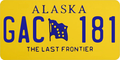 AK license plate GAC181