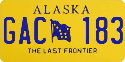 AK license plate GAC183