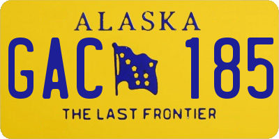 AK license plate GAC185