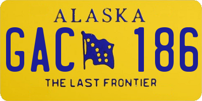 AK license plate GAC186