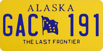 AK license plate GAC191