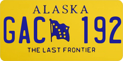 AK license plate GAC192