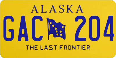 AK license plate GAC204