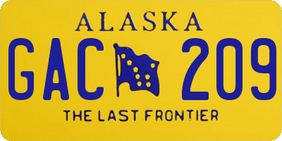 AK license plate GAC209