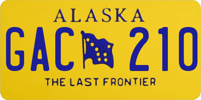 AK license plate GAC210