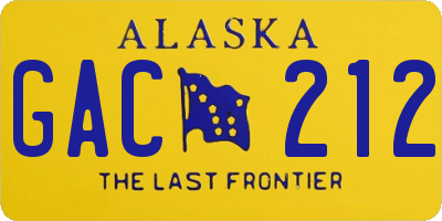 AK license plate GAC212