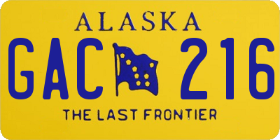 AK license plate GAC216