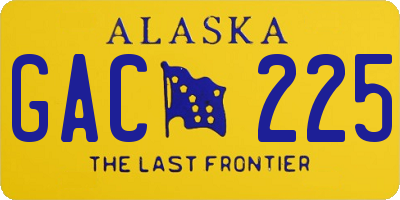 AK license plate GAC225